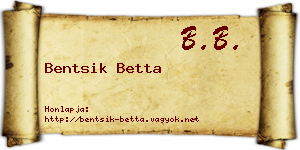 Bentsik Betta névjegykártya